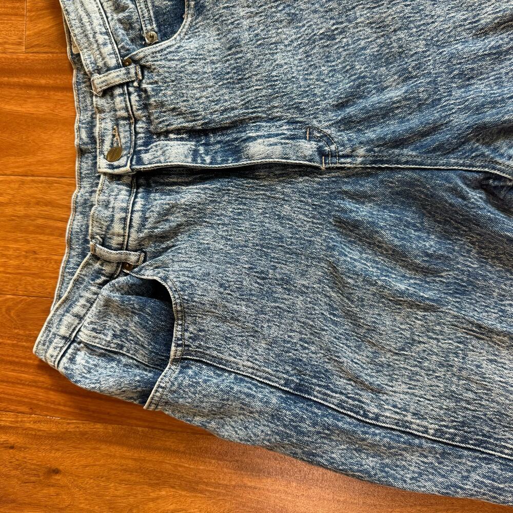 Stefano World Wide Dark Wash Acid Wash Peg Leg Zipper Accent Jeans size 20 - Picture 3 of 10